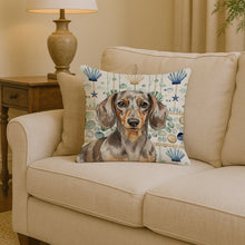Load image into Gallery viewer, Dapple Dachshund Coastal Sea Glass Throw Pillow