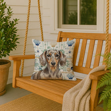 Load image into Gallery viewer, Dapple Dachshund Coastal Sea Glass Throw Pillow