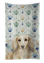 Load image into Gallery viewer, Longhaired Cream Dachshund Coastal Sea Glass Kitchen Towel