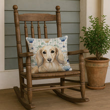 Load image into Gallery viewer, Longhaired Cream Dachshund Coastal Sea Glass Throw Pillow