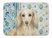 Load image into Gallery viewer, Longhaired Cream Dachshund Coastal Sea Glass Memory Foam Kitchen Mat