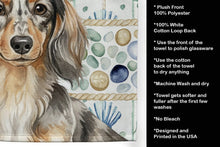 Load image into Gallery viewer, Longhaired Dapple Dachshund Coastal Sea Glass Kitchen Towel