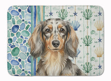 Load image into Gallery viewer, Longhaired Dapple Dachshund Coastal Sea Glass Memory Foam Kitchen Mat
