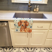 Load image into Gallery viewer, Red Brown Dachshund Coastal Sea Glass Kitchen Towel