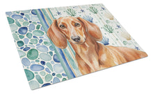Load image into Gallery viewer, Red Brown Dachshund Coastal Sea Glass Glass Cutting Board