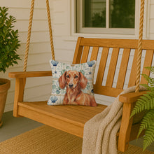 Load image into Gallery viewer, Red Brown Dachshund Coastal Sea Glass Throw Pillow
