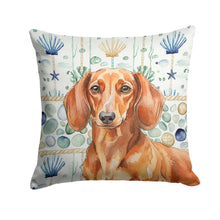 Load image into Gallery viewer, Red Brown Dachshund Coastal Sea Glass Throw Pillow