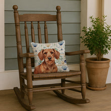 Load image into Gallery viewer, Wirehaired Red Dachshund Coastal Sea Glass Throw Pillow