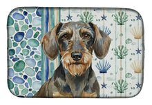 Load image into Gallery viewer, Wirehaired Wild Boar Dachshund Coastal Sea Glass Dish Drying Mat