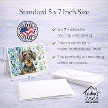 Load image into Gallery viewer, Wirehaired Wild Boar Dachshund Coastal Sea Glass Greeting Cards Pack of 8