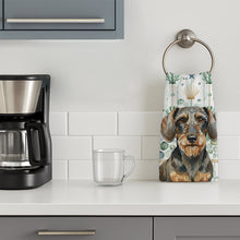 Load image into Gallery viewer, Wirehaired Wild Boar Dachshund Coastal Sea Glass Kitchen Towel
