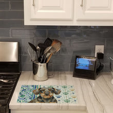 Load image into Gallery viewer, Wirehaired Wild Boar Dachshund Coastal Sea Glass Glass Cutting Board