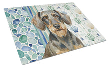 Load image into Gallery viewer, Wirehaired Wild Boar Dachshund Coastal Sea Glass Glass Cutting Board