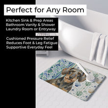 Load image into Gallery viewer, Wirehaired Wild Boar Dachshund Coastal Sea Glass Memory Foam Kitchen Mat