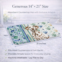 Load image into Gallery viewer, Liver Dalmatian Coastal Sea Glass Dish Drying Mat
