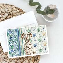 Load image into Gallery viewer, Liver Dalmatian Coastal Sea Glass Greeting Cards Pack of 8