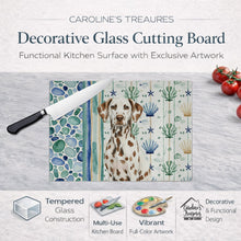 Load image into Gallery viewer, Liver Dalmatian Coastal Sea Glass Glass Cutting Board