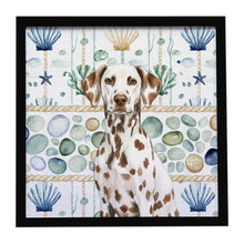 Load image into Gallery viewer, Liver Dalmatian Coastal Sea Glass Framed Metal Print