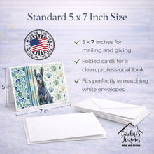 Load image into Gallery viewer, Blue Doberman Pinscher Coastal Sea Glass Greeting Cards Pack of 8