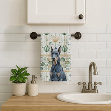 Load image into Gallery viewer, Blue Doberman Pinscher Coastal Sea Glass Kitchen Towel