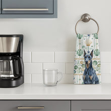 Load image into Gallery viewer, Blue Doberman Pinscher Coastal Sea Glass Kitchen Towel