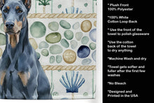 Load image into Gallery viewer, Blue Doberman Pinscher Coastal Sea Glass Kitchen Towel