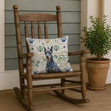 Load image into Gallery viewer, Blue Doberman Pinscher Coastal Sea Glass Throw Pillow