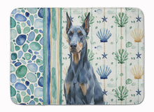 Load image into Gallery viewer, Blue Doberman Pinscher Coastal Sea Glass Memory Foam Kitchen Mat