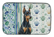 Load image into Gallery viewer, Doberman Pinscher Coastal Sea Glass Dish Drying Mat