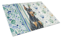 Load image into Gallery viewer, Doberman Pinscher Coastal Sea Glass Glass Cutting Board