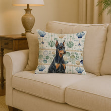 Load image into Gallery viewer, Doberman Pinscher Coastal Sea Glass Throw Pillow
