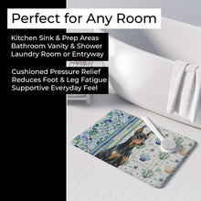 Load image into Gallery viewer, Doberman Pinscher Coastal Sea Glass Memory Foam Kitchen Mat
