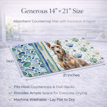 Load image into Gallery viewer, Fawn Doberman Pinscher Coastal Sea Glass Dish Drying Mat