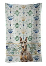 Load image into Gallery viewer, Fawn Doberman Pinscher Coastal Sea Glass Kitchen Towel