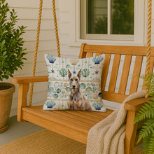 Load image into Gallery viewer, Fawn Doberman Pinscher Coastal Sea Glass Throw Pillow