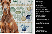 Load image into Gallery viewer, Red Doberman Pinscher Coastal Sea Glass Kitchen Towel