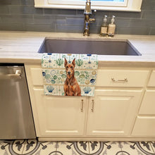 Load image into Gallery viewer, Red Doberman Pinscher Coastal Sea Glass Kitchen Towel