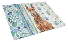 Load image into Gallery viewer, Red Doberman Pinscher Coastal Sea Glass Glass Cutting Board