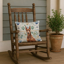 Load image into Gallery viewer, Red Doberman Pinscher Coastal Sea Glass Throw Pillow
