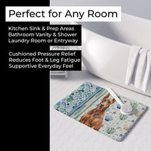 Load image into Gallery viewer, Red Doberman Pinscher Coastal Sea Glass Memory Foam Kitchen Mat