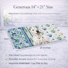 Load image into Gallery viewer, Dogo Argentino Coastal Sea Glass Dish Drying Mat