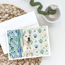 Load image into Gallery viewer, Dogo Argentino Coastal Sea Glass Greeting Cards Pack of 8