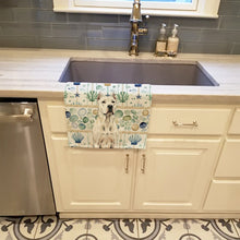 Load image into Gallery viewer, Dogo Argentino Coastal Sea Glass Kitchen Towel