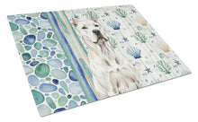 Load image into Gallery viewer, Dogo Argentino Coastal Sea Glass Glass Cutting Board