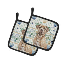 Load image into Gallery viewer, Isabella Dogue de Bordeaux Coastal Sea Glass Pair of Pot Holders