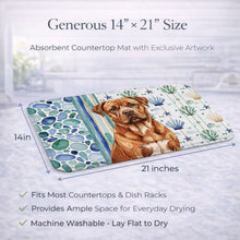 Load image into Gallery viewer, Mahogany Dogue de Bordeaux Coastal Sea Glass Dish Drying Mat