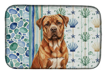 Load image into Gallery viewer, Mahogany Dogue de Bordeaux Coastal Sea Glass Dish Drying Mat