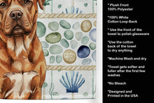 Load image into Gallery viewer, Mahogany Dogue de Bordeaux Coastal Sea Glass Kitchen Towel
