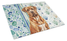 Load image into Gallery viewer, Mahogany Dogue de Bordeaux Coastal Sea Glass Glass Cutting Board