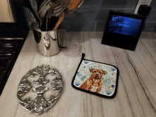 Load image into Gallery viewer, Mahogany Dogue de Bordeaux Coastal Sea Glass Pair of Pot Holders
